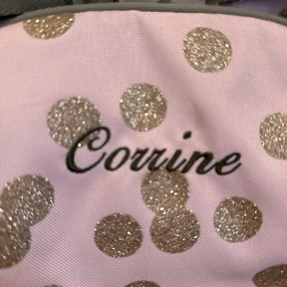 POTTERY BARN KIDS Mackenzie Pink Gold Sparkle Glitter Backpack- Small 12x15x6